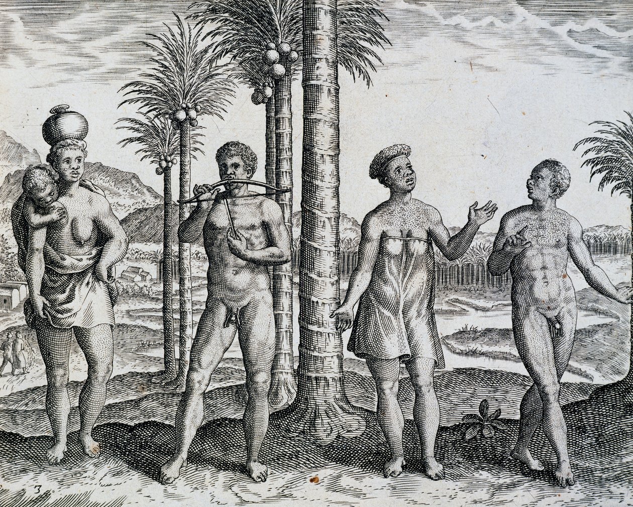 テオドール・デ・ブライ（1528-1598）の「ワーク・インディア・オリエンタリス」より、アフリカの先住民エチオピア 作： セオドア・ド・ブリー