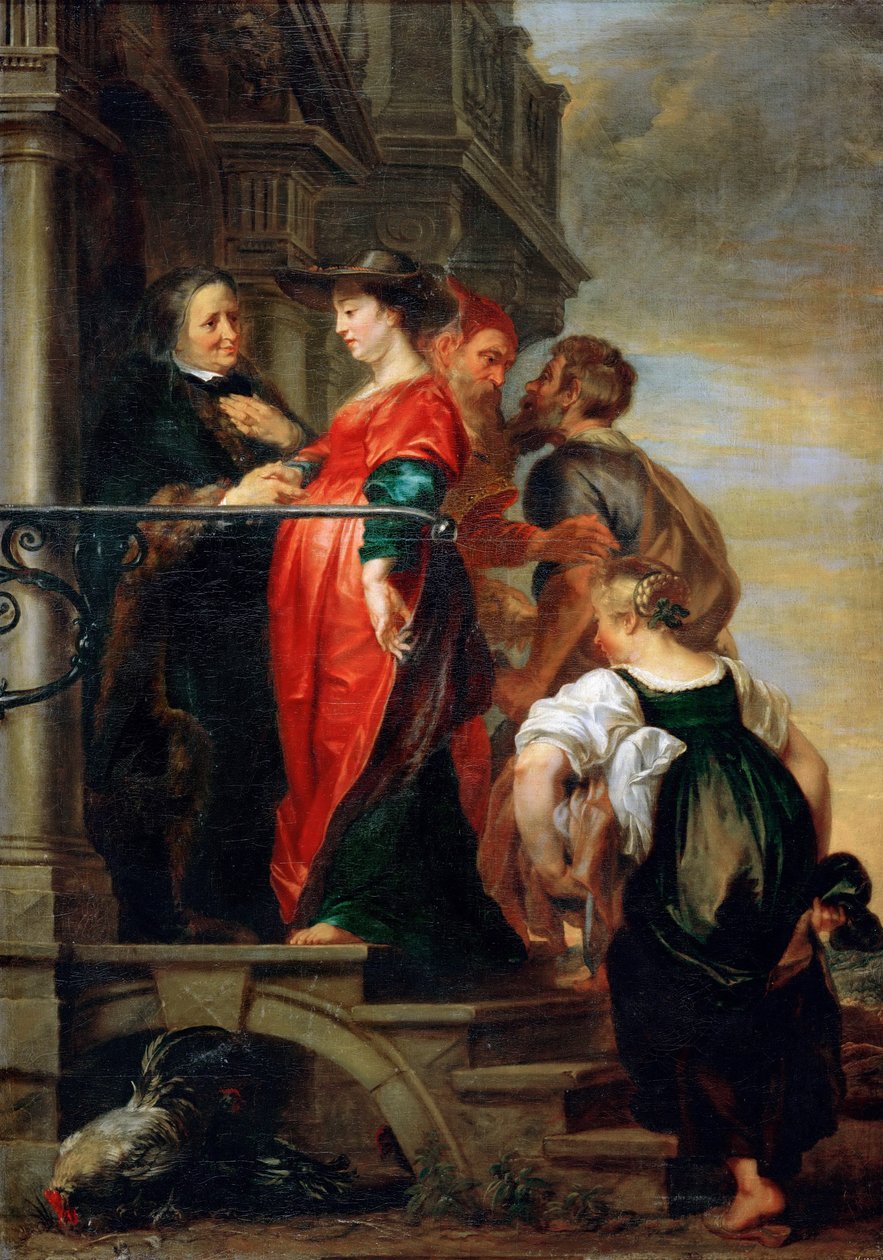 La Visitation de la Vierge Marie - The Visitation of the Blessed Virgin Mary, by Thulden, Theodoor, van (1606-1669).油彩・キャンバス、1669年以前。寸法：205x144cm。ヴィエンヌ美術史博物館 作： セオドア・ファン・スルデン
