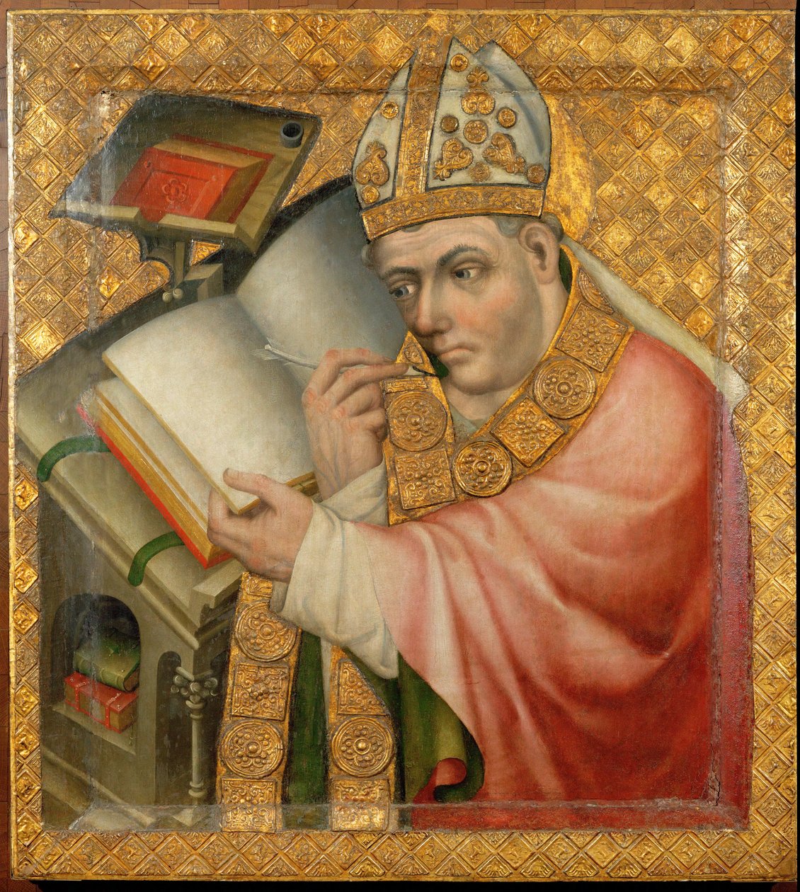 ライティング・ビショップ（木にテンペラ） 作： テオドリック・マスター