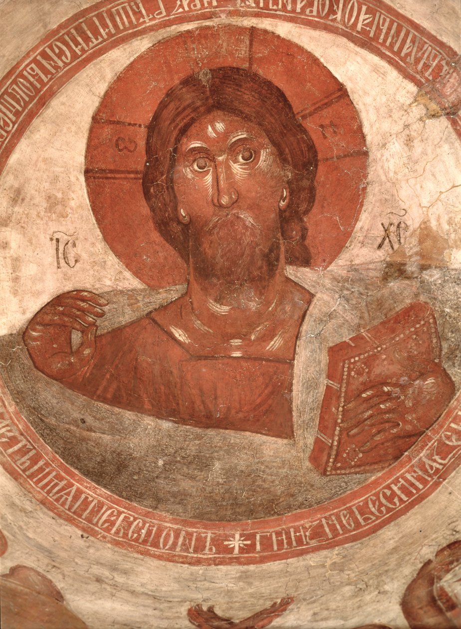 教会のキューポラにあるキリストパントクラトール、1378年 作： ギリシャのテオファネス
