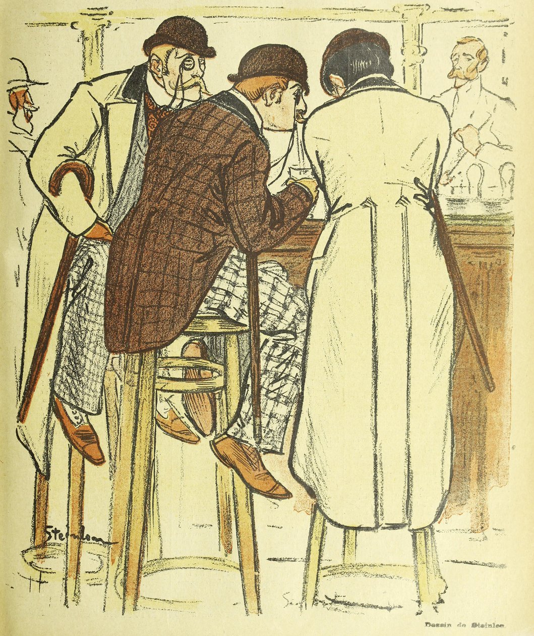 バーでは、ギル・ブラス・イラストルのパブ。 1899 作： テオフィルアレクサンドル・スタインレン