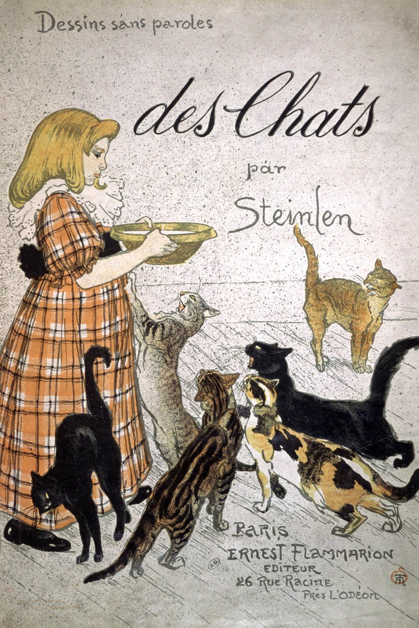 「Des Chats、Dessins sans Paroles」の表紙（色lihto） 作： テオフィルアレクサンドル・スタインレン