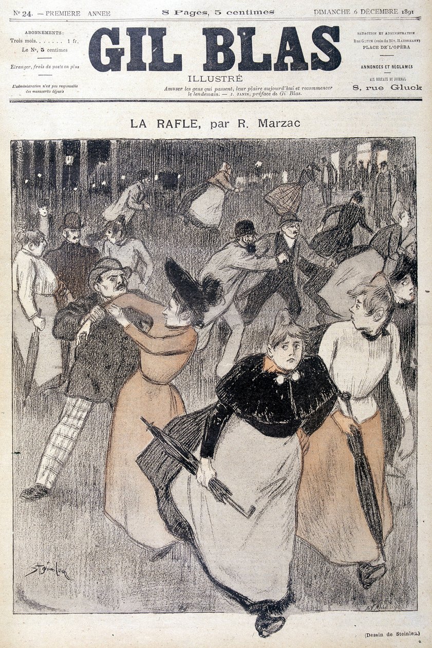 1891年6月12日のジル・ブラスに掲載されたスタインレンの絵。 作： テオフィルアレクサンドル・スタインレン