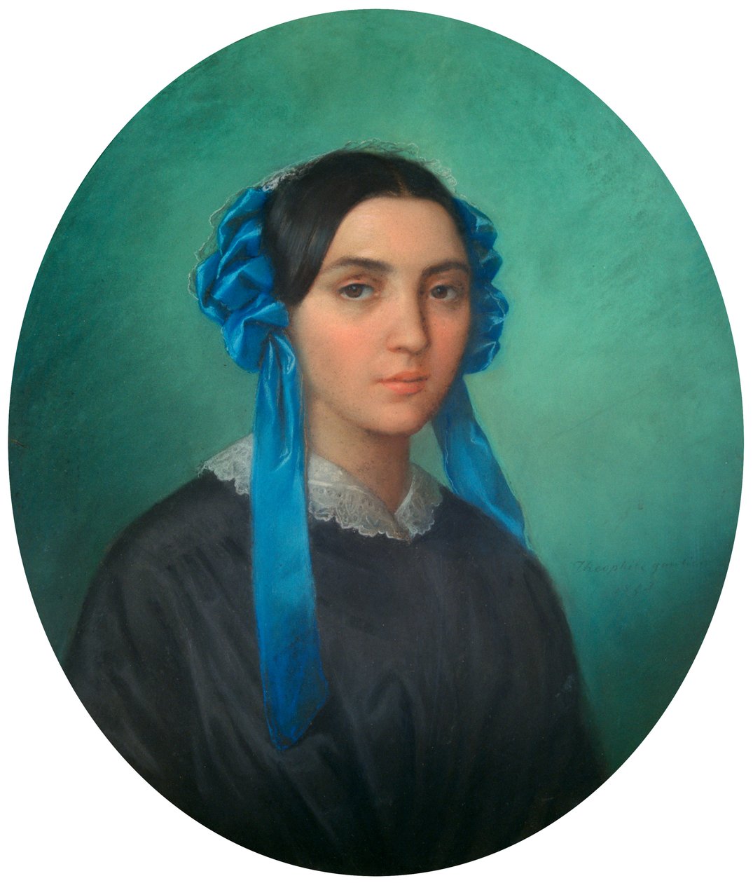 若い女の子の肖像、1843 作： セオフィル・ゴーティエ