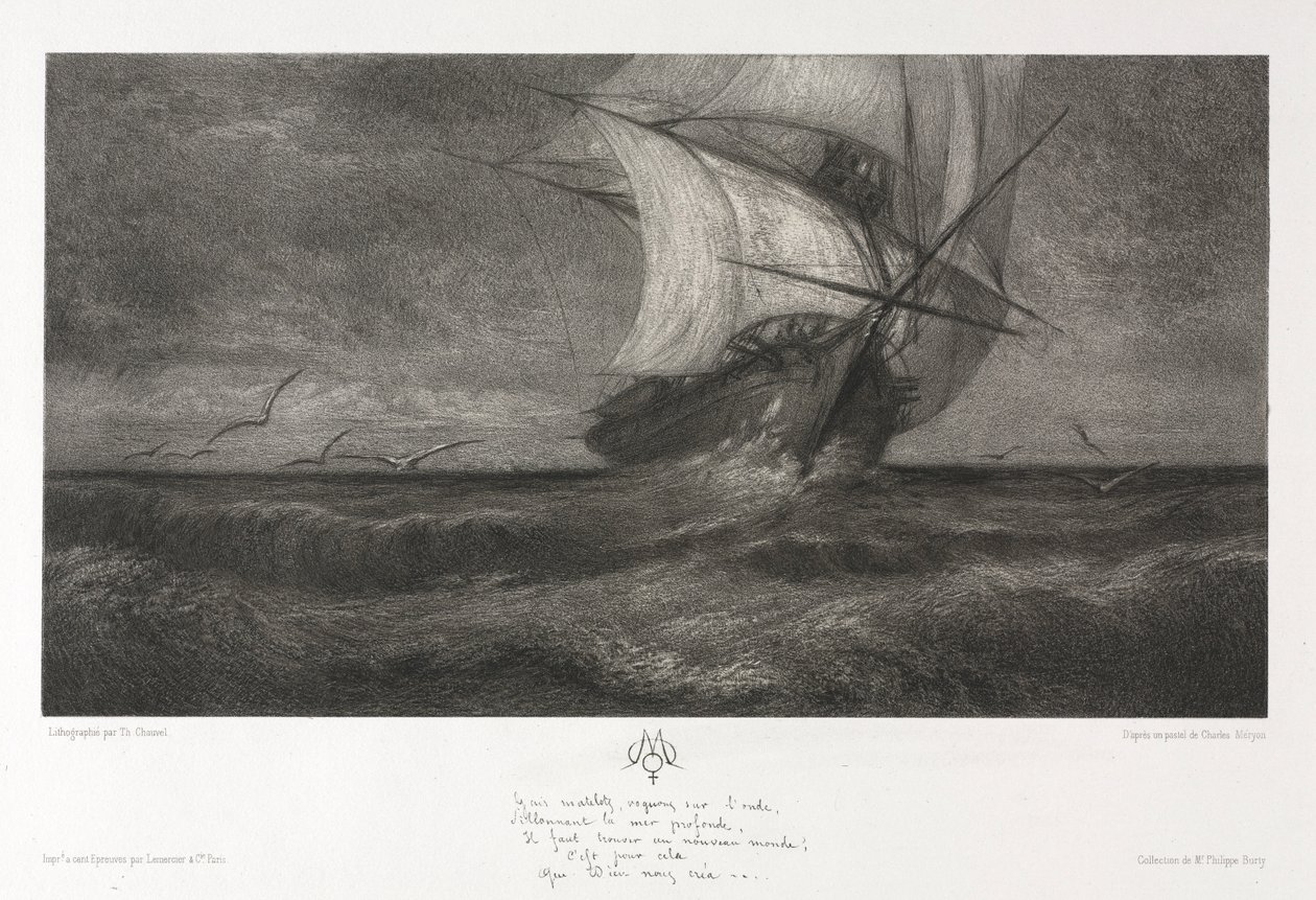 幻の船」または「波の上」1872年 作： テオフィル・ナルシス・ショーベル