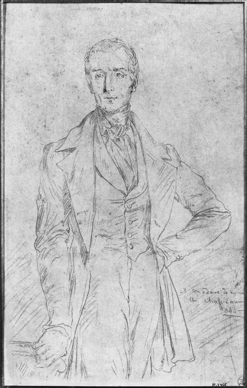 アルフォンスデラマルティーネの肖像、1844年 作： テオドール・シャッセリオー