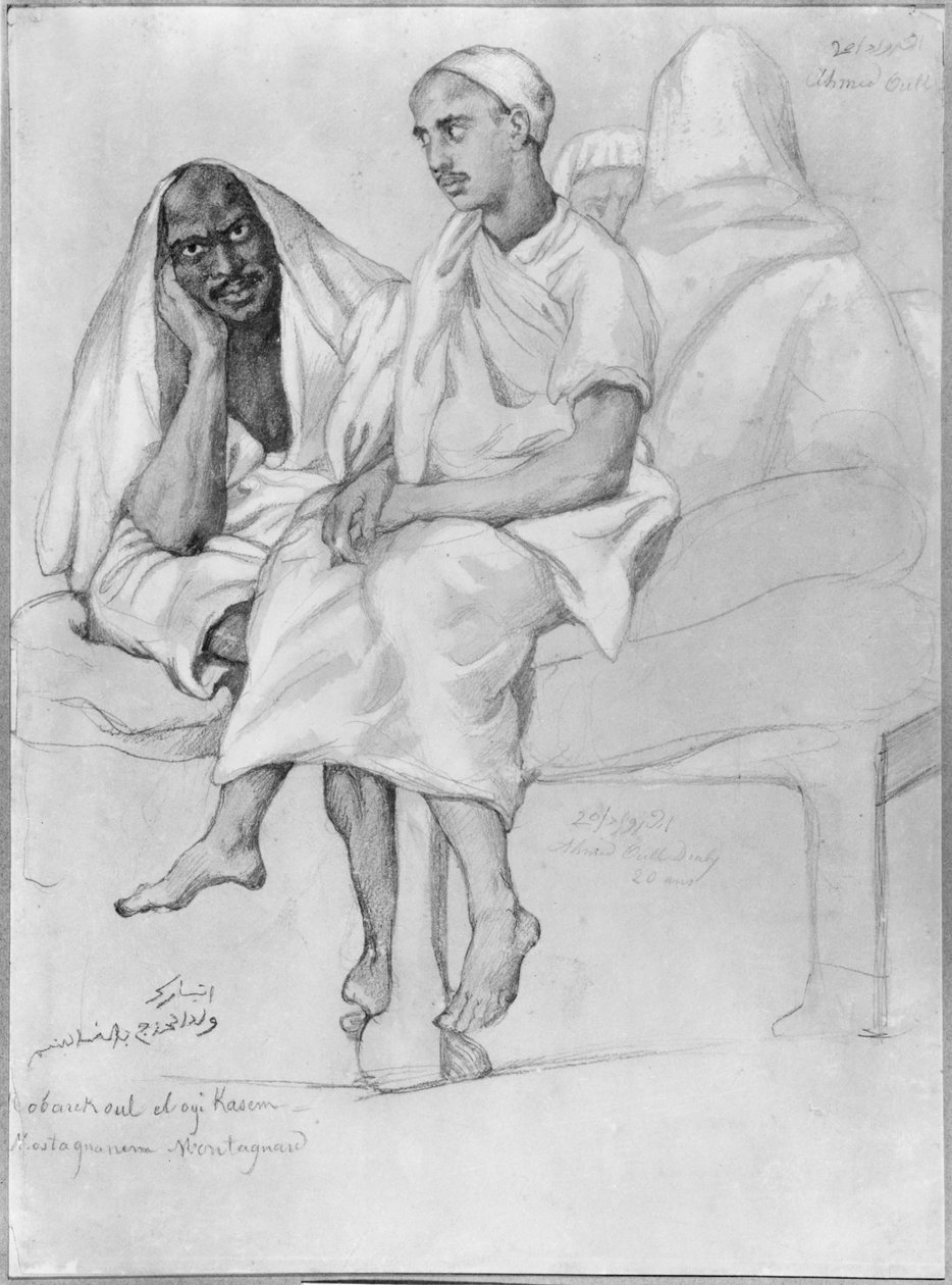 Black and Arab from Mostaganem (pencil and gouache on paper)   83190   ja       japanese Successfully Translated  Original: The Triumph of Saint Augustine Translat: The Triumph of Saint Augustine 1464223 ja japanese Successfully Translated Original: Study  作： テオドール・シャッセリオー