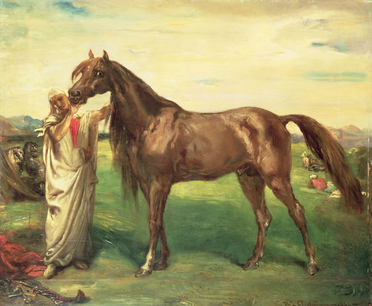 アラビア種馬ハジ、1853年 作： テオドール・シャッセリオー