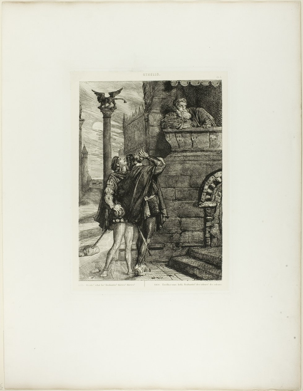 目覚めよ！ 何ホー！ Brabantio!plate 1 (act 1, scene 1) from オセロ 作： テオドール・シャッセリオー