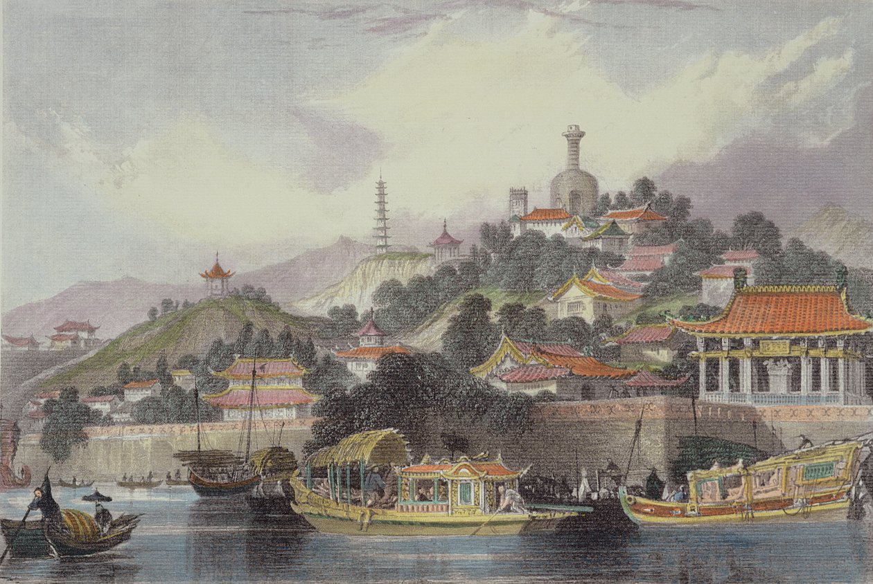 北京の皇居の庭、ジョージニューウェナムライト作「一連の眺めの中国」（c.1790-1877）1843年 作： トーマス・アロム