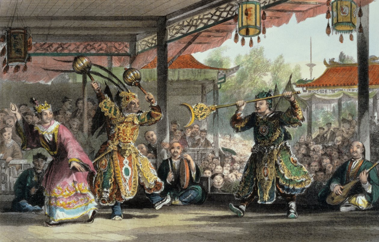 「太陽と月」の光景、「一連の眺めの中の中国」、ジョージ・ニューナム・ライト（c.1790-1877）1843 作： トーマス・アロム