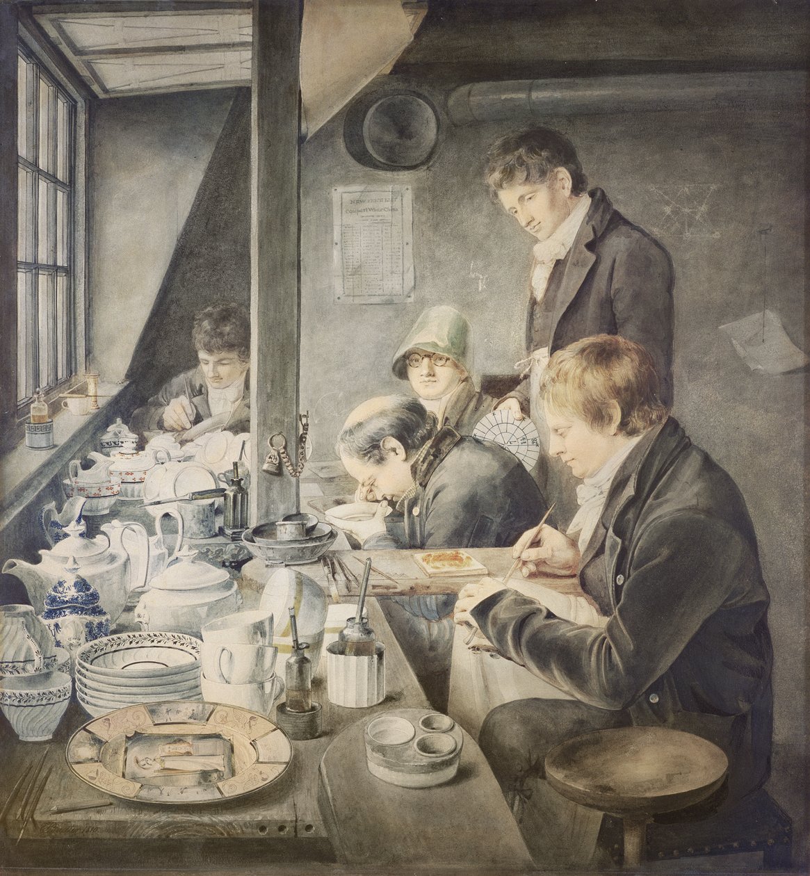 バクスター氏の絵画室、No。1 Goldsmith Street、Gough Square、ロンドン、1810 作： トーマス・バクスター