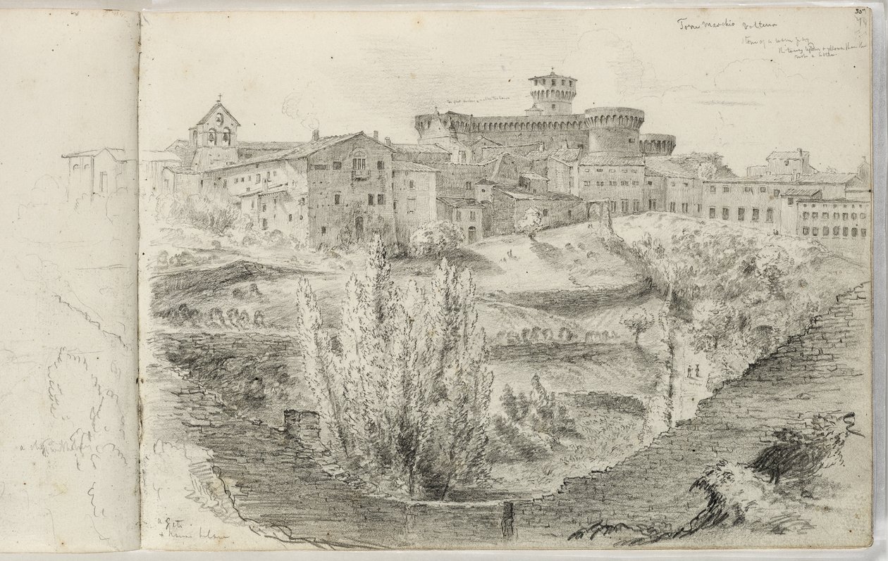 ロッカヌオーヴァ（またはトッレマスキオ、ヴォルテッラ）c.1831 作： トーマス・コール