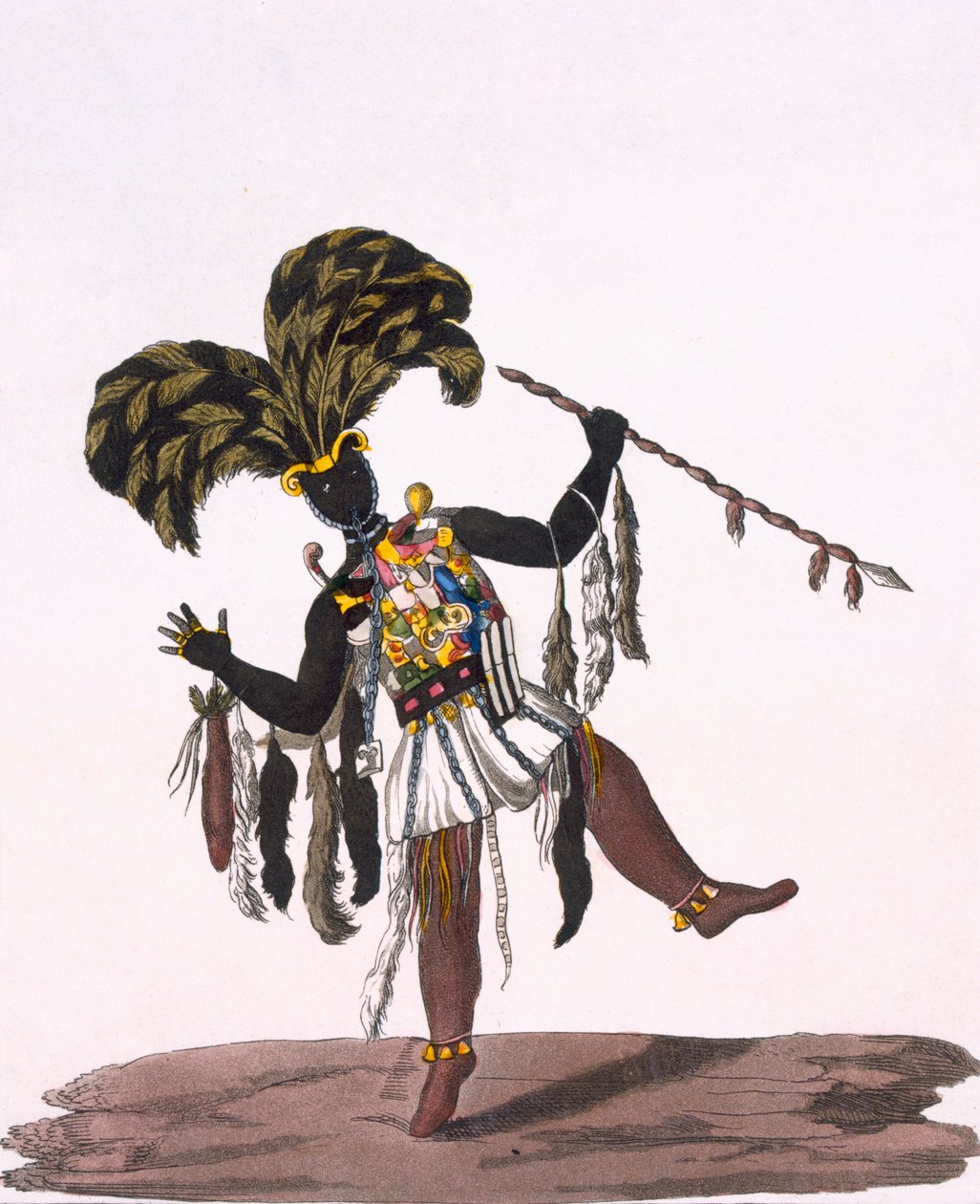 衣装を着たアシャンティの船長、ジュリオフェラーリオの「コスチュームデイ...」から、1820年代から30年代 作： トーマス・エドワード・ボウディッチ