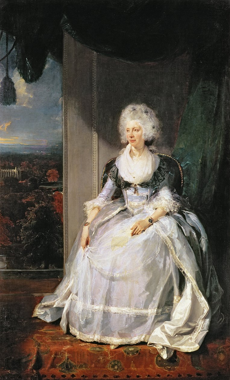 シャーロット女王、1789-90年、ジョージ3世の妻 作： トーマス・ローレンス