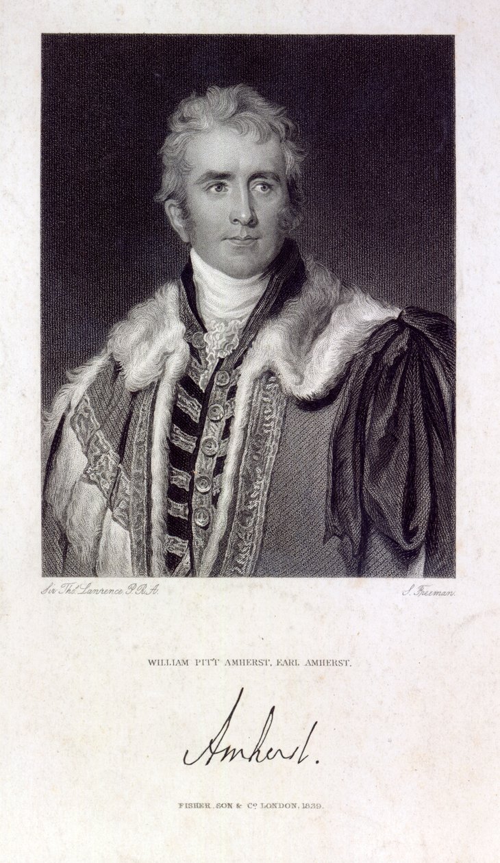 ウィリアム・ピット・アマースト、アラカン伯爵アマースト（1773-1857）、サミュエルフリーマン（1773-1857）、1829年 作： トーマス・ローレンス