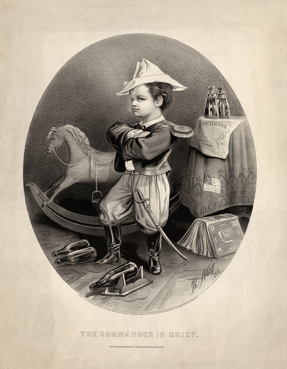 司令官、パブ。 Currier und Ives、1863 作： トーマス・ナスト