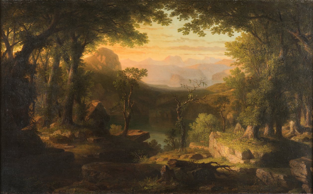 荒野の夕暮れ、1840-70 作： トーマス・プリチャード・ロシター