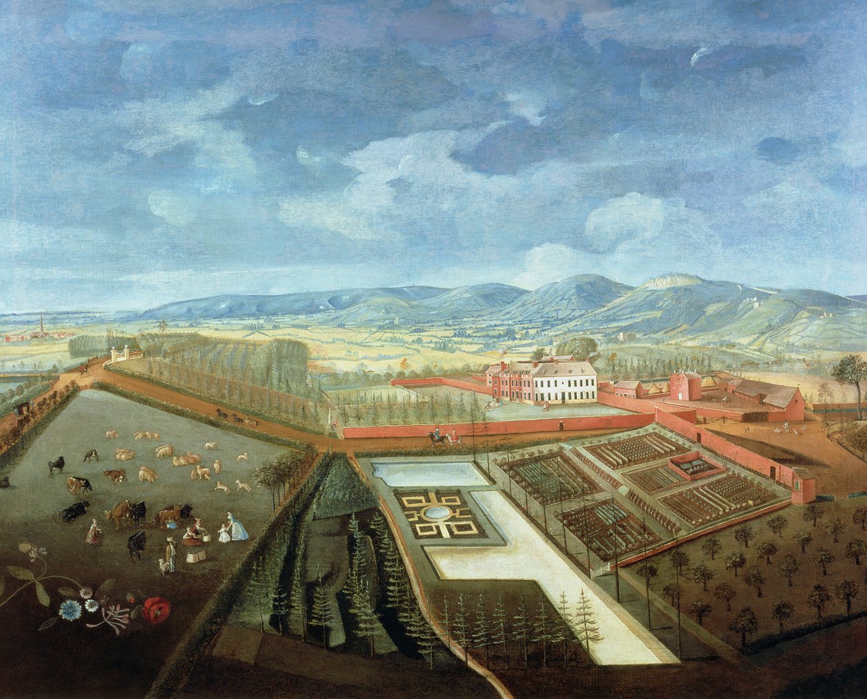 チャールトンパークのパノラマビュー、1745年頃（詳細は18173を参照） 作： トーマス・ロビンス