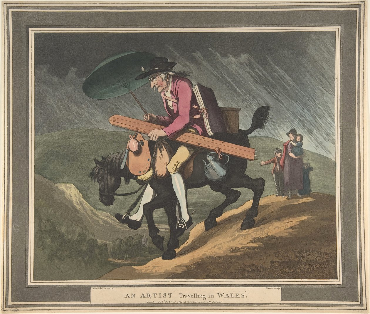 ウェールズを旅するアーティスト、パブ。 1799（手塗りのエッチング 作： トーマス・ローランドソン