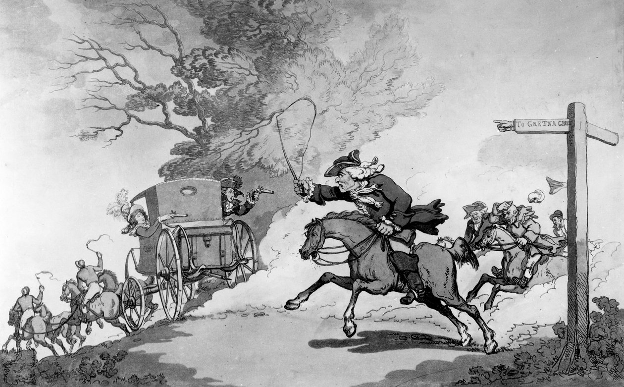 完全な愛情、またはグレトナグリーンへの旅、1780年代（リソ） 作： トーマス・ローランドソン