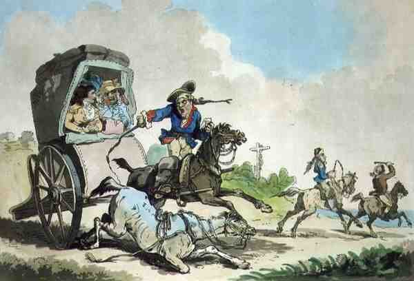 フランスの旅行、またはカレーからの最初のステージ、フランシスジューク（1747-1812）によってアクアティントされたパブ。 T.スミス、1785年（アクアチントで着色されたエッチング）（125733のペア） 作： トーマス・ローランドソン