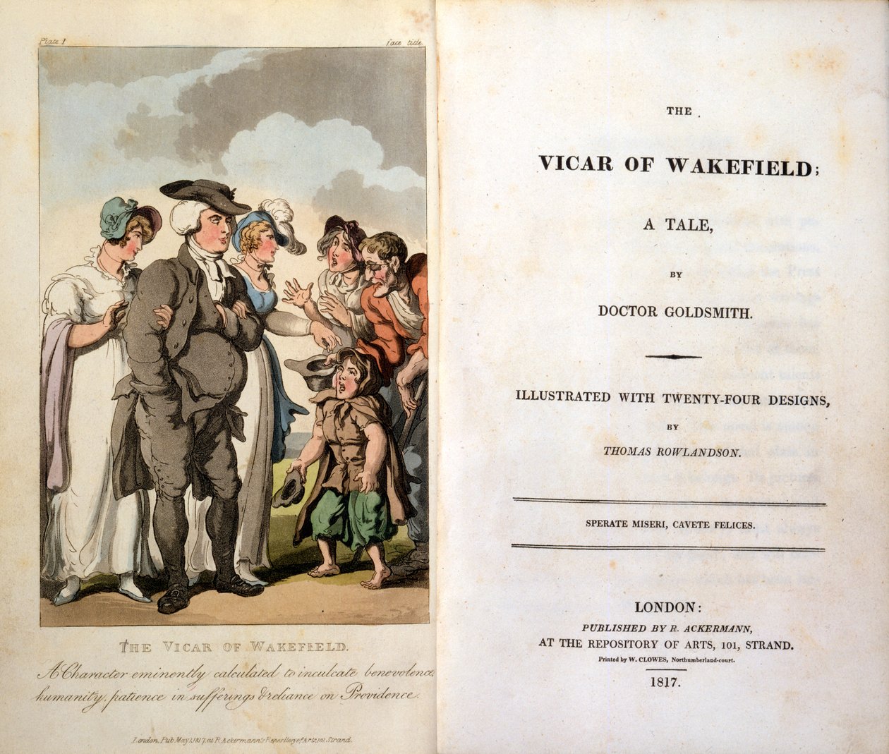 ウェイクフィールドの牧師、オリバーゴールドスミス作、Frontispiece、1817 作： トーマス・ローランドソン