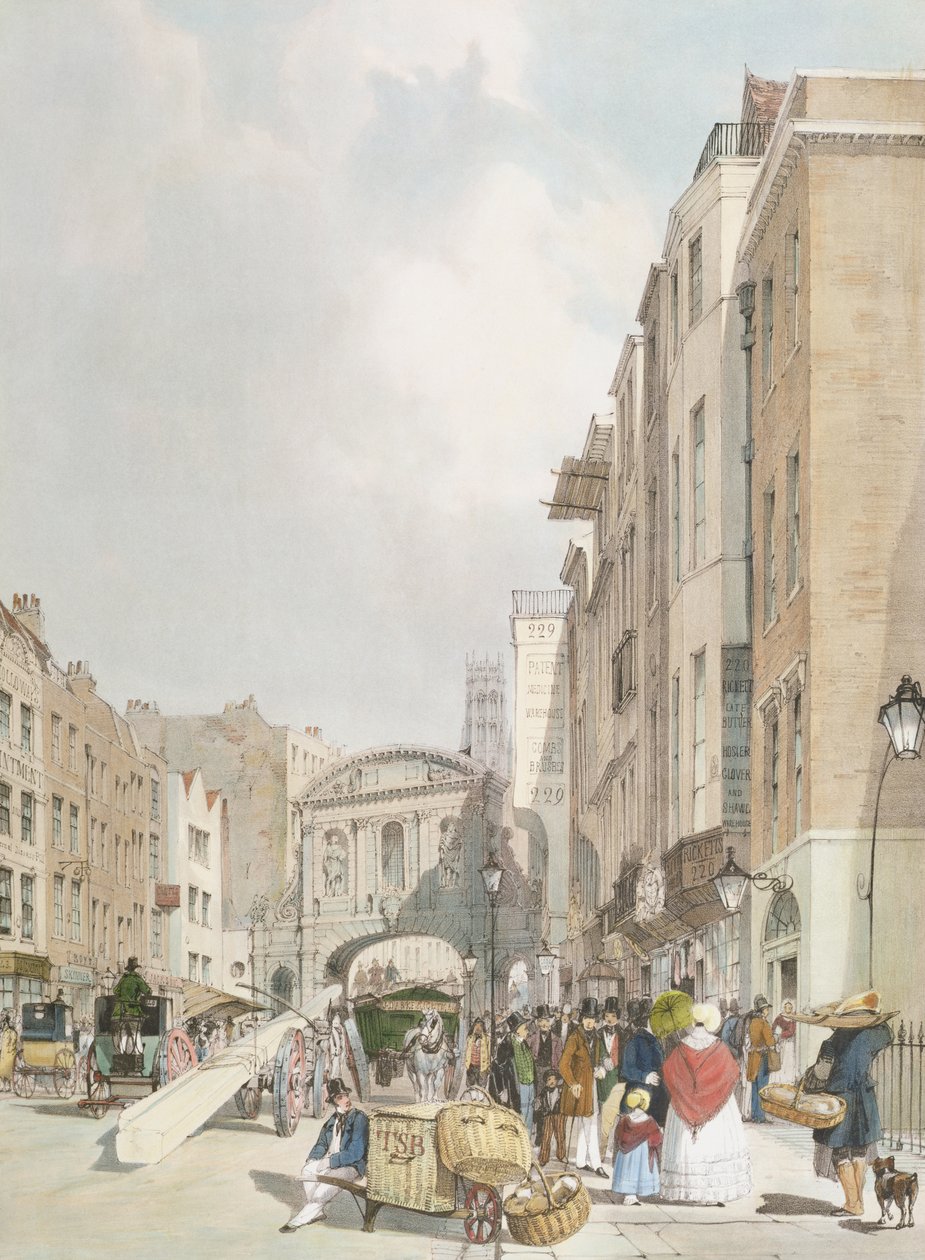 ストランドの「Temple Bar」、「London As It Is」の彫刻、パブ。アーティスト、1842 作： トーマス・ショッター・ボーイズ