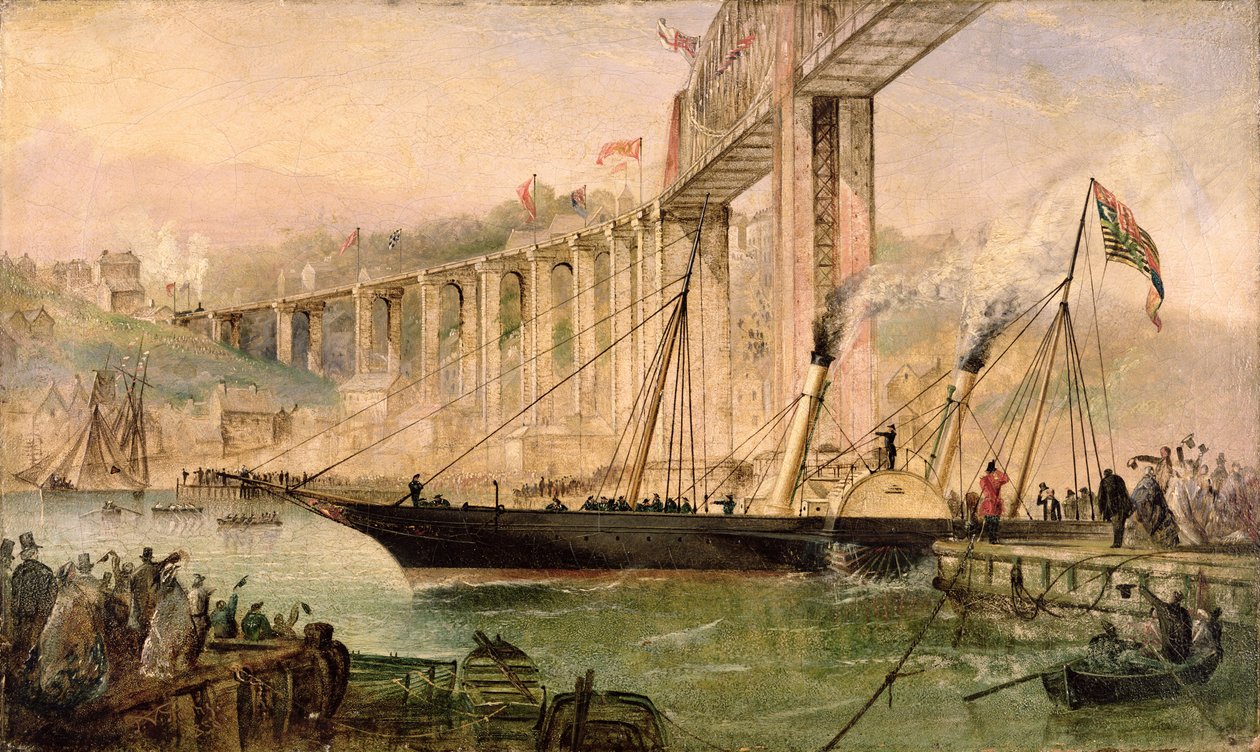 1859年5月2日、アルバート王子によるサルタッシュ橋の開口部、1859年頃 作： トーマス・バレンタイン・ロビンス