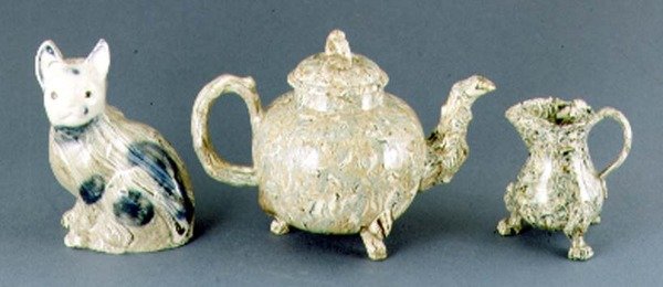 ティーポットとクリームの水差し、1745〜50年頃（瑪瑙製） 作： トーマス・ウィールドン