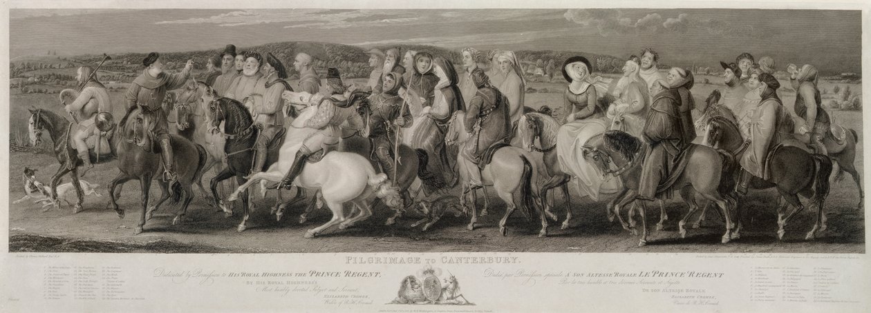 カンタベリーへの巡礼、ジェームズヒース（1757-1834）とルイージスキアボネッティ（1765-1810）による彫刻（エッチングと彫刻） 作： トーマス・ストザード