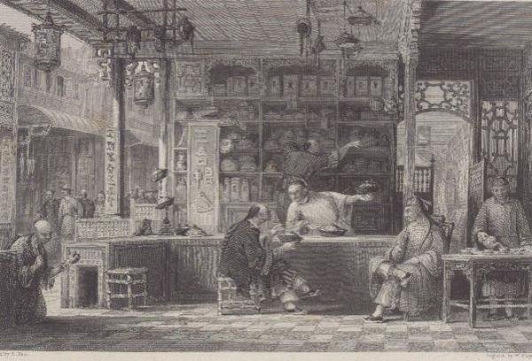 George Newenham Wright (c.1790-1877) 1843年の「China in a Series of Views」から「CantonのCap Vendor