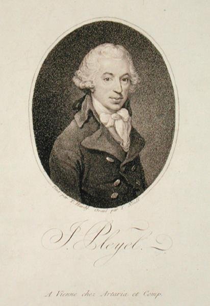 ヨハン・ヨーゼフ・ネイドル（1776-1832）が彫ったイグナス・プレイエル（1757-1831）の肖像。 作： トーマス（後）ハーディ