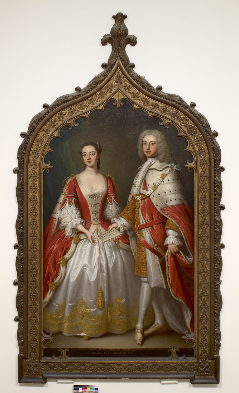 ポンフレット伯爵の初代トマスフェルマーとポンフレット伯爵夫人のヘンリエッタルイーザ、1750年頃 作： トーマス・バードウェル