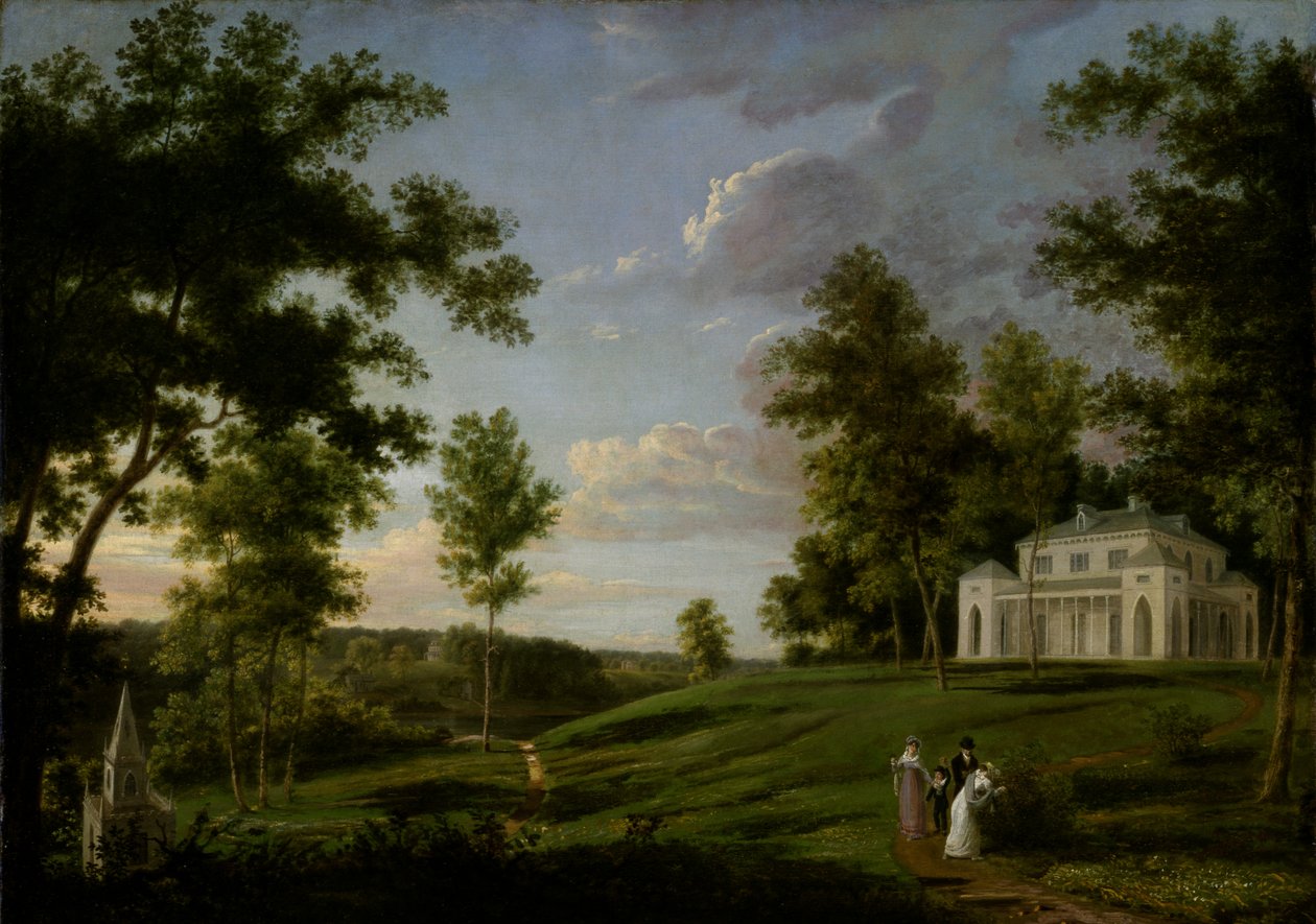 ジェームズ・コウルズ・フィッシャーのカントリー・シート、セッジリー・パークの南東の眺め、カリフォルニア州。 1819年。 作： トーマスバーチ
