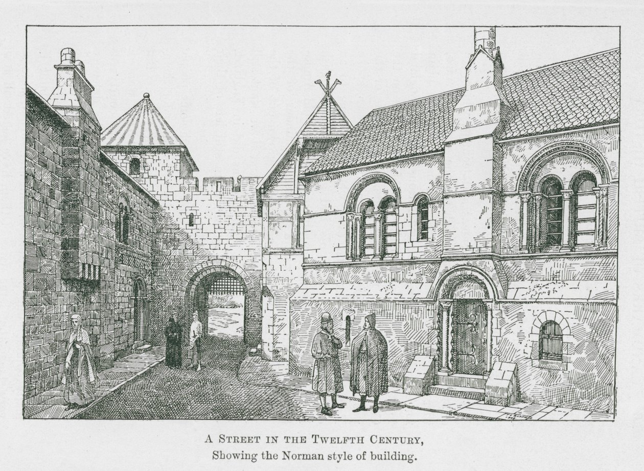 12世紀の街並み（リトグラフ） 作： 