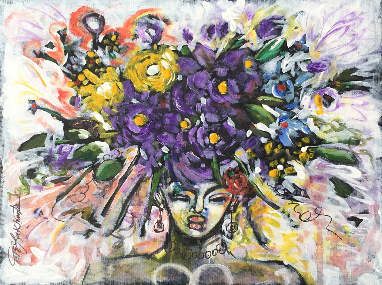 Flower Girl, 2017（キャンバスボードにアクリル絵の具） 作： 
