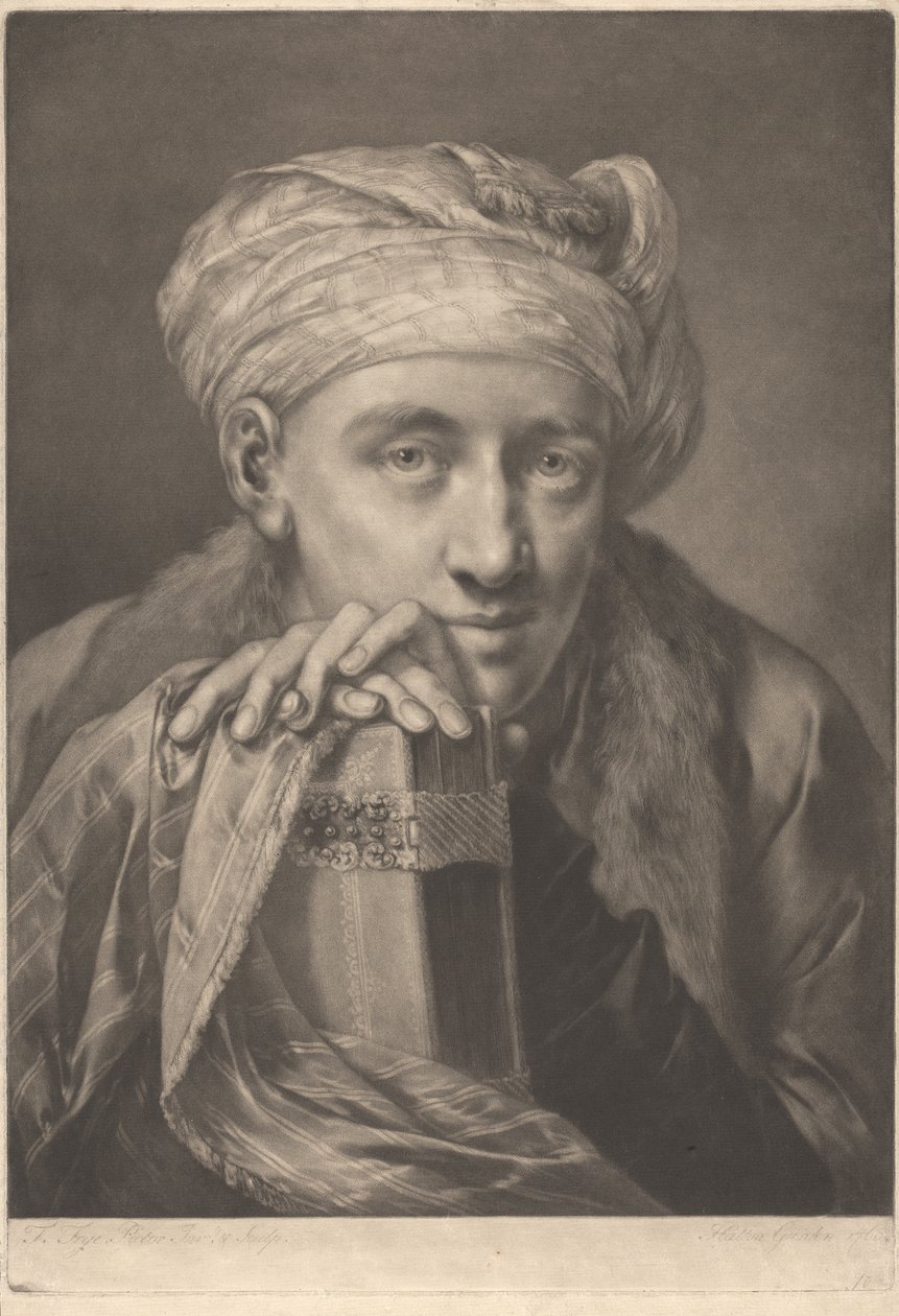 Porträt eines Mannes mit Turban, auf ein Buch gelehnt 作： トーマス・フライ