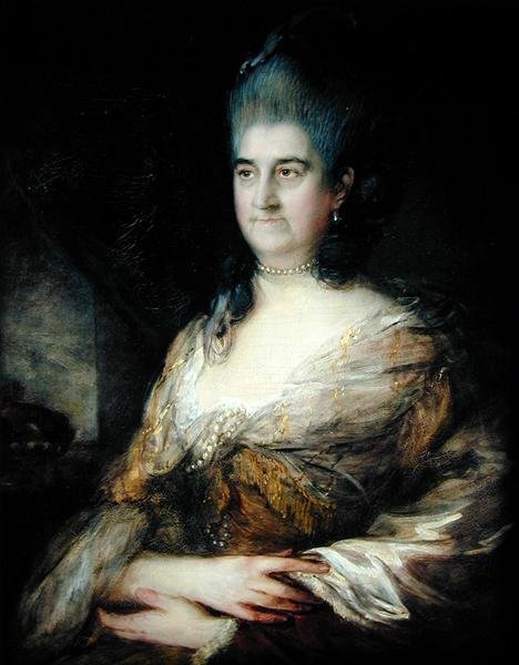 エリザベス・チャドレー（1720-88）とされる女性の肖像（油彩・パネル 作： トーマス・ゲインズバラ
