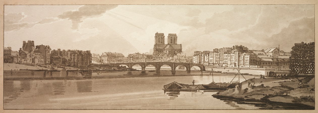 パリで最も美しい20の景色のセレクション：ポンデラトゥールネルの景色...、1802年。 作： トーマス・ガーティン
