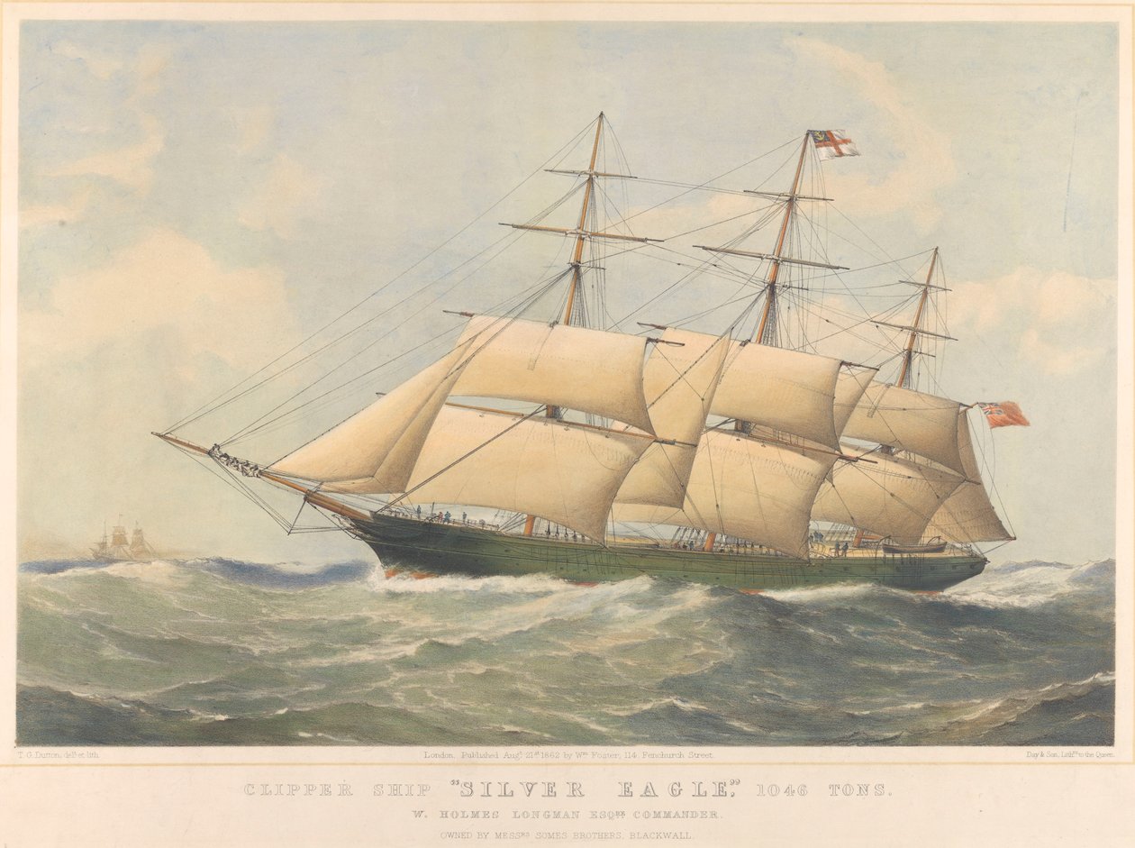 シルバー・イーグル」（1861年）クリッパー船 作： トーマス・ゴールズワース・ダットン