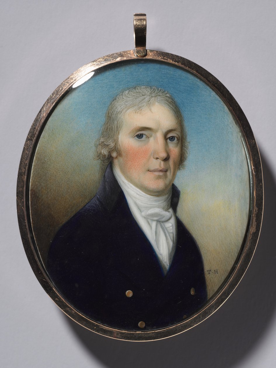 ミニチュアのペア：ミニチュアを着た男性の肖像画と女性の肖像画、c。 1780。 作： トーマス・ヘーズルハースト