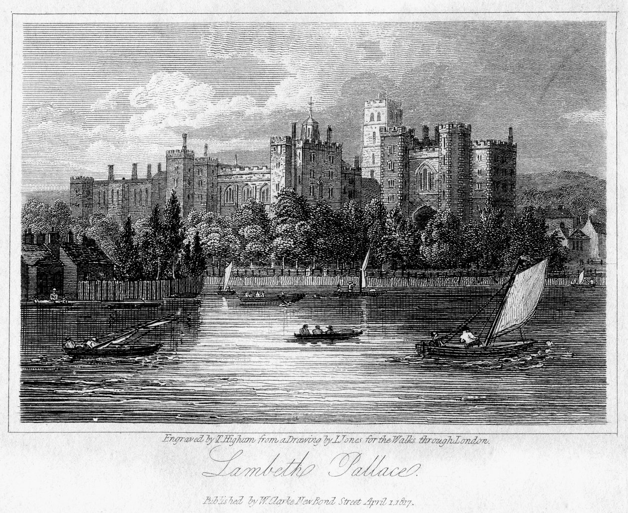 ランベス宮殿、ロンドン、1817年。 作： トーマス・ハイアム