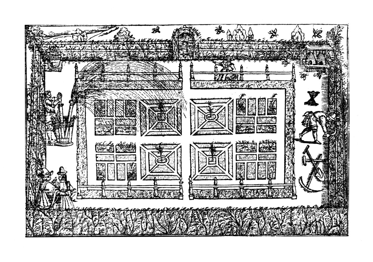 庭、「庭師の迷宮」、1577年から 作： トーマス・ヒル