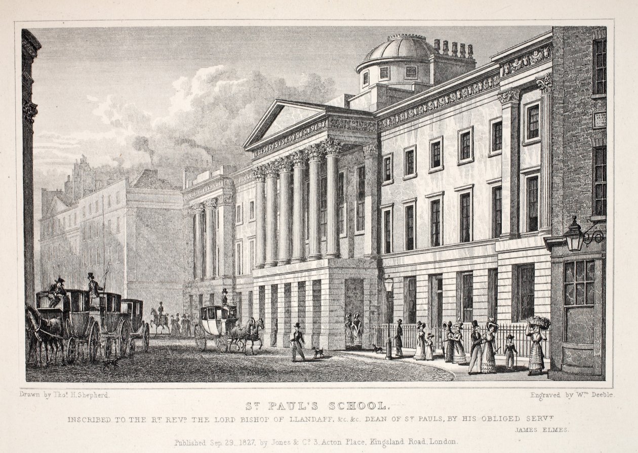 セントポールの学校、「ロンドンと19世紀の環境」パブから。 Jones und Co.、1827-1829 作： トーマス・ホスマー・シェパード