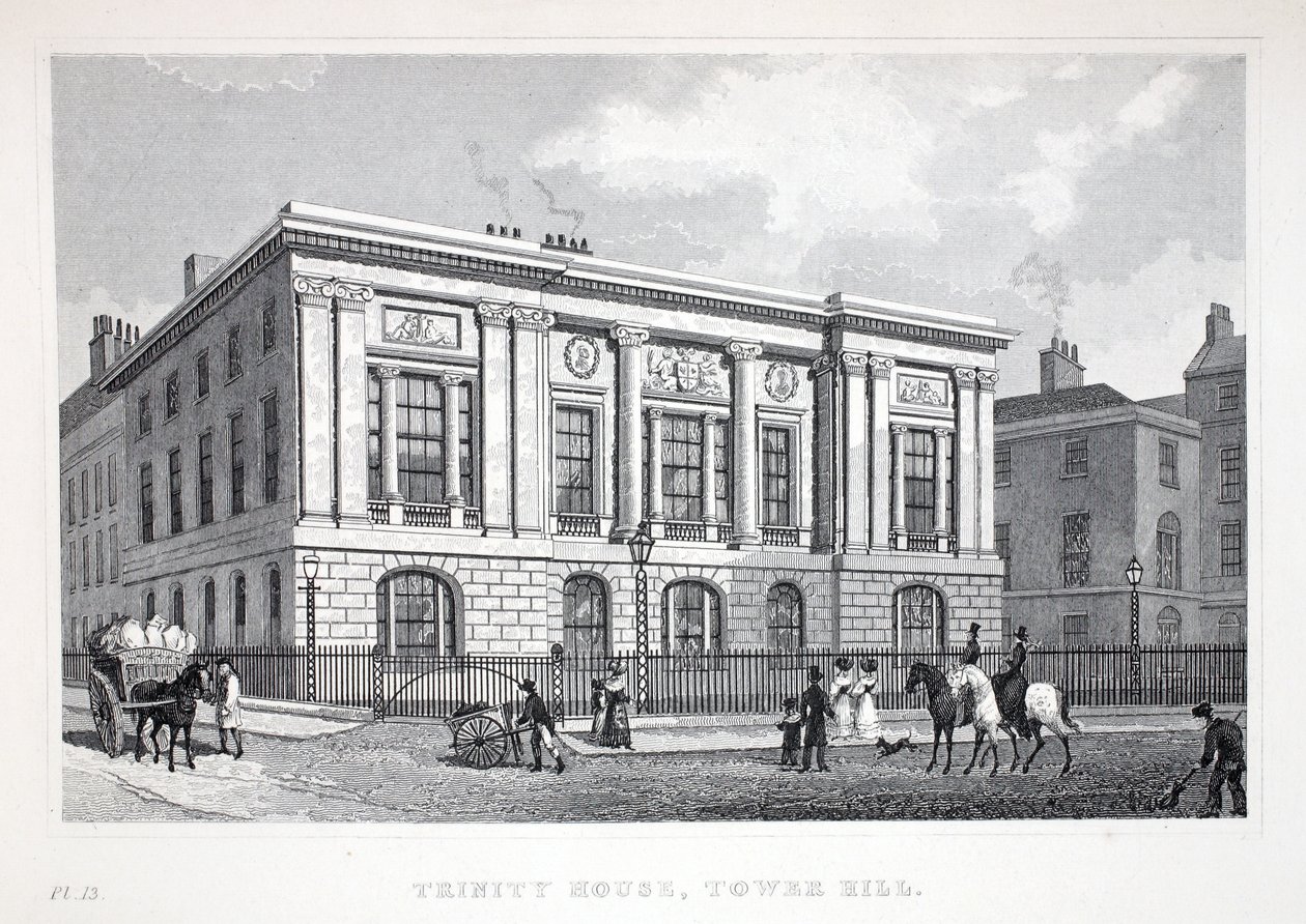 Trinity House、Tower Hill、「London and it&39;s Environs in the 19th Century」パブから。 Jones und Co.、1827-1829 作： トーマス・ホスマー・シェパード