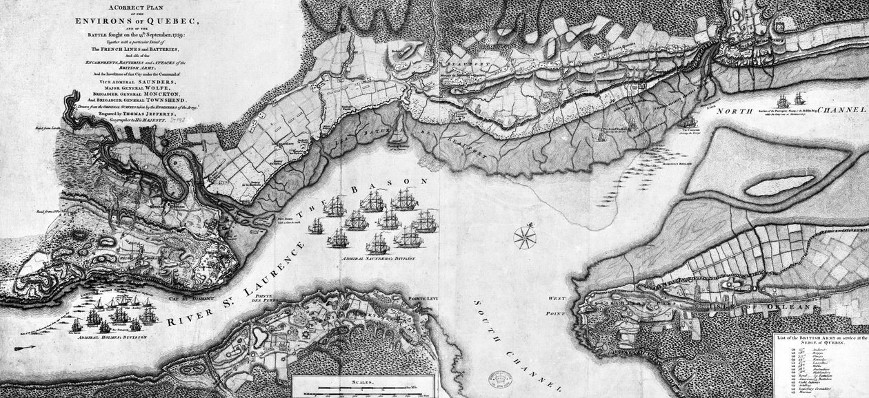 ケベックの周辺地域と1759年9月13日に戦った戦いの正しい計画 作： トーマス・ジェフリーズ