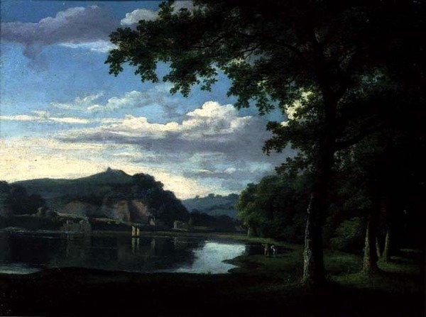 ワイ川を望む風景」1772年頃（油彩・キャンバス） 作： トーマス・ジョーンズ