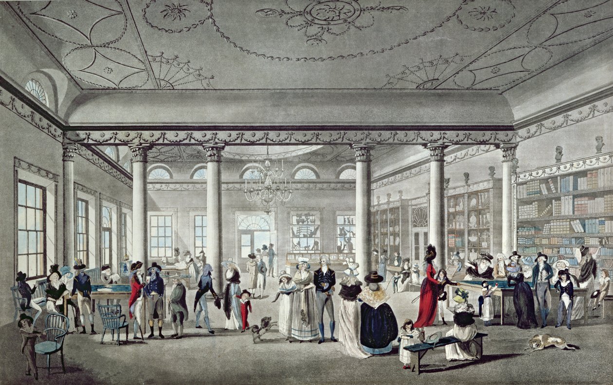 マーゲートのホール図書館、1789年 作： トーマス・マルトン
