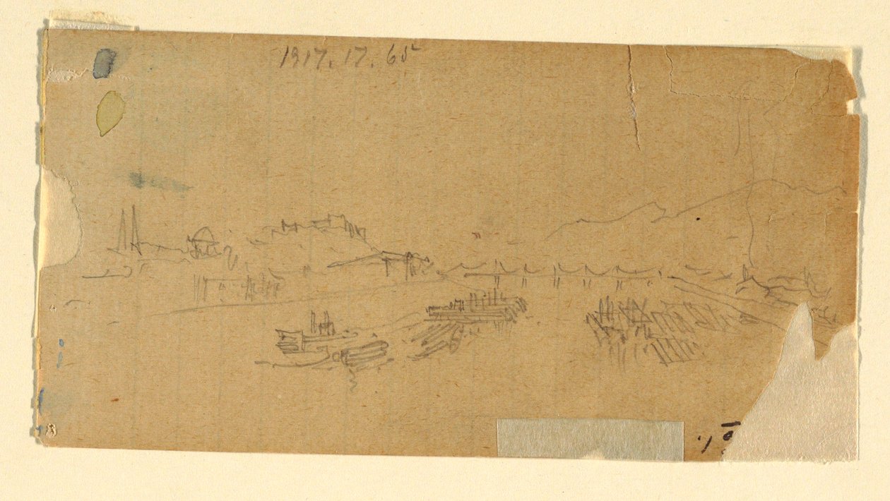 素描「平原から見たティトン」1879年8月28日 作： トーマス・モラン